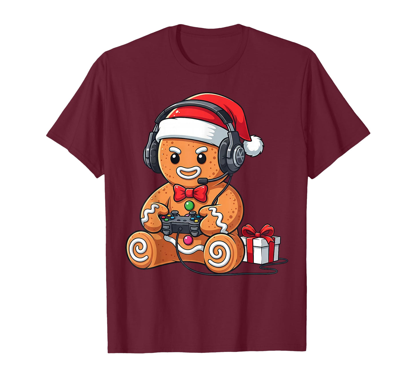 Christmas Gingerbread Video Gamer Xmas Gaming Lovers Funny T-Shirt