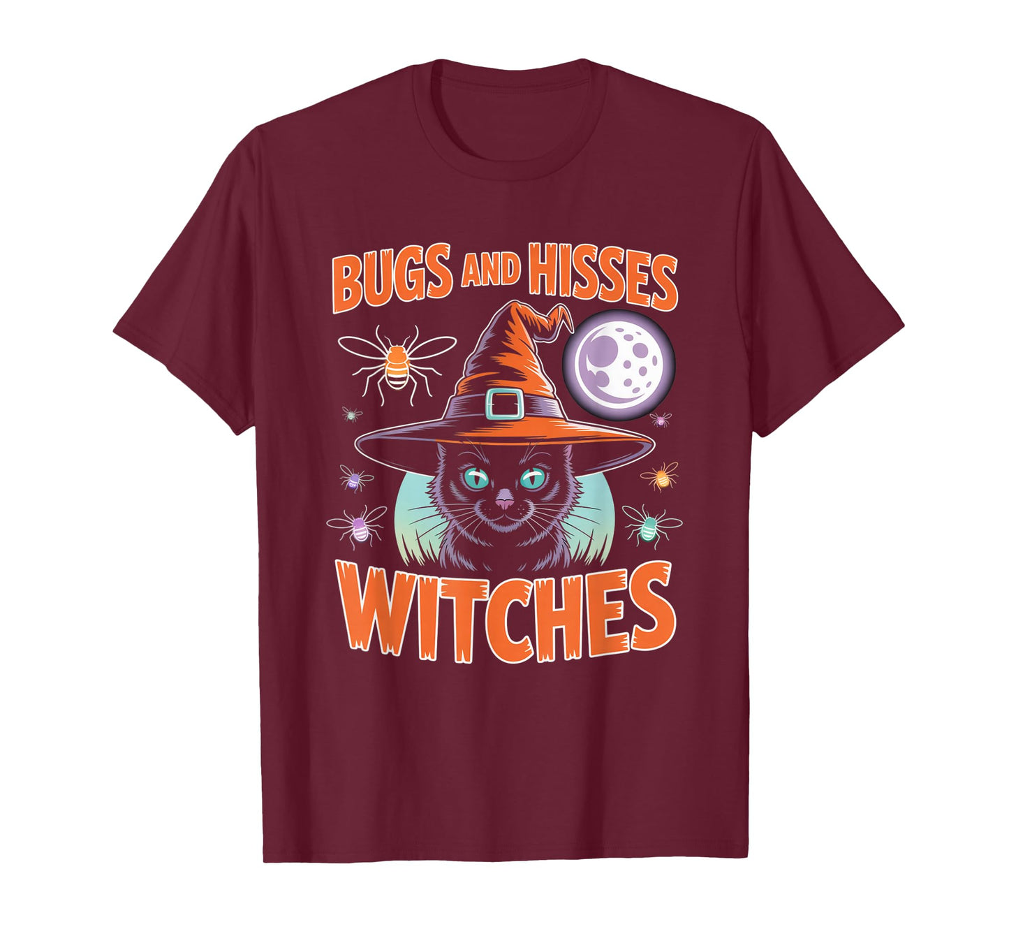 Gothic Cat Magic Moon Halloween Witch Apparel T-Shirt