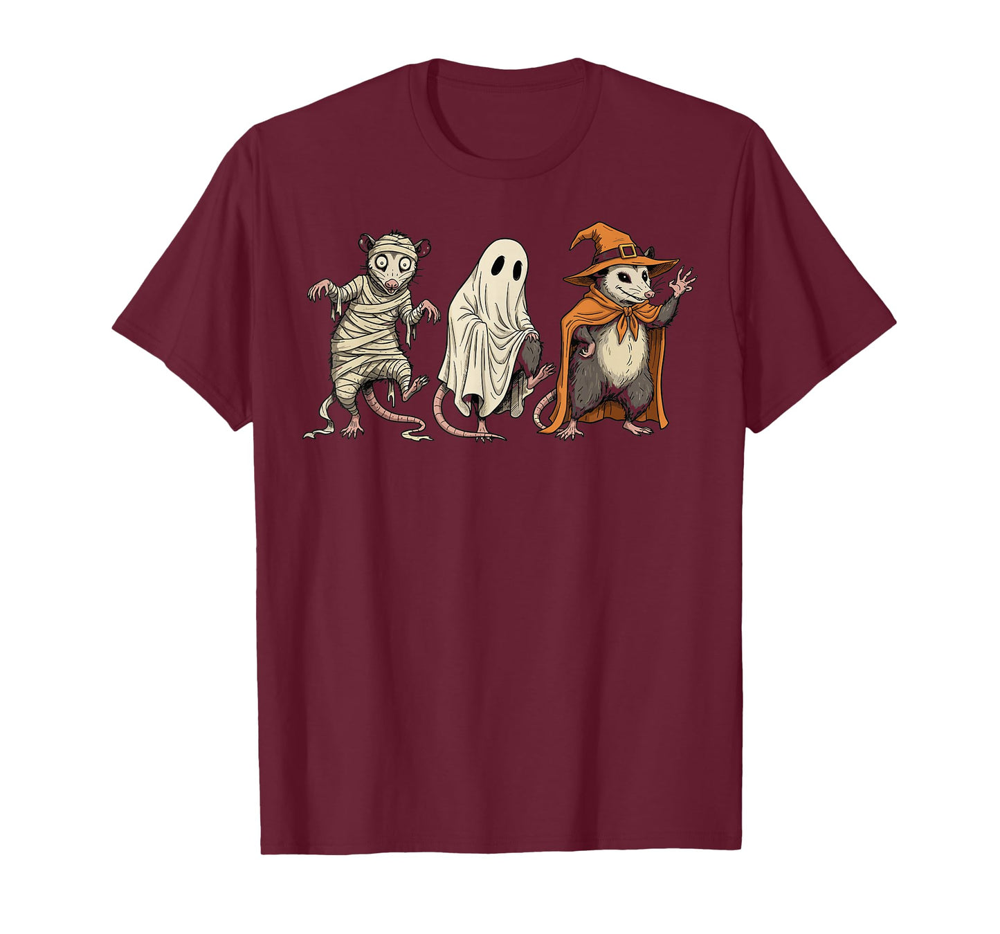 Halloween Possum Mummy Ghost Witch Costume Funny T-Shirt