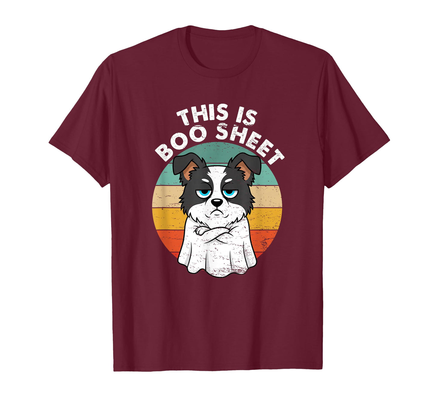 This is Boo Sheet Border Collie Dog Retro Halloween Dog Love T-Shirt