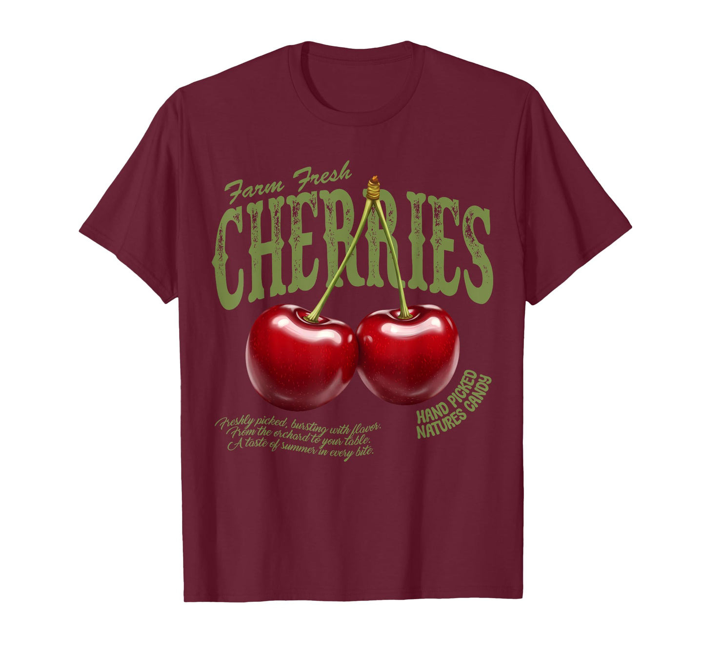 Farm Fresh Cherries Retro Farmer Market Summer Cherry Lover T-Shirt