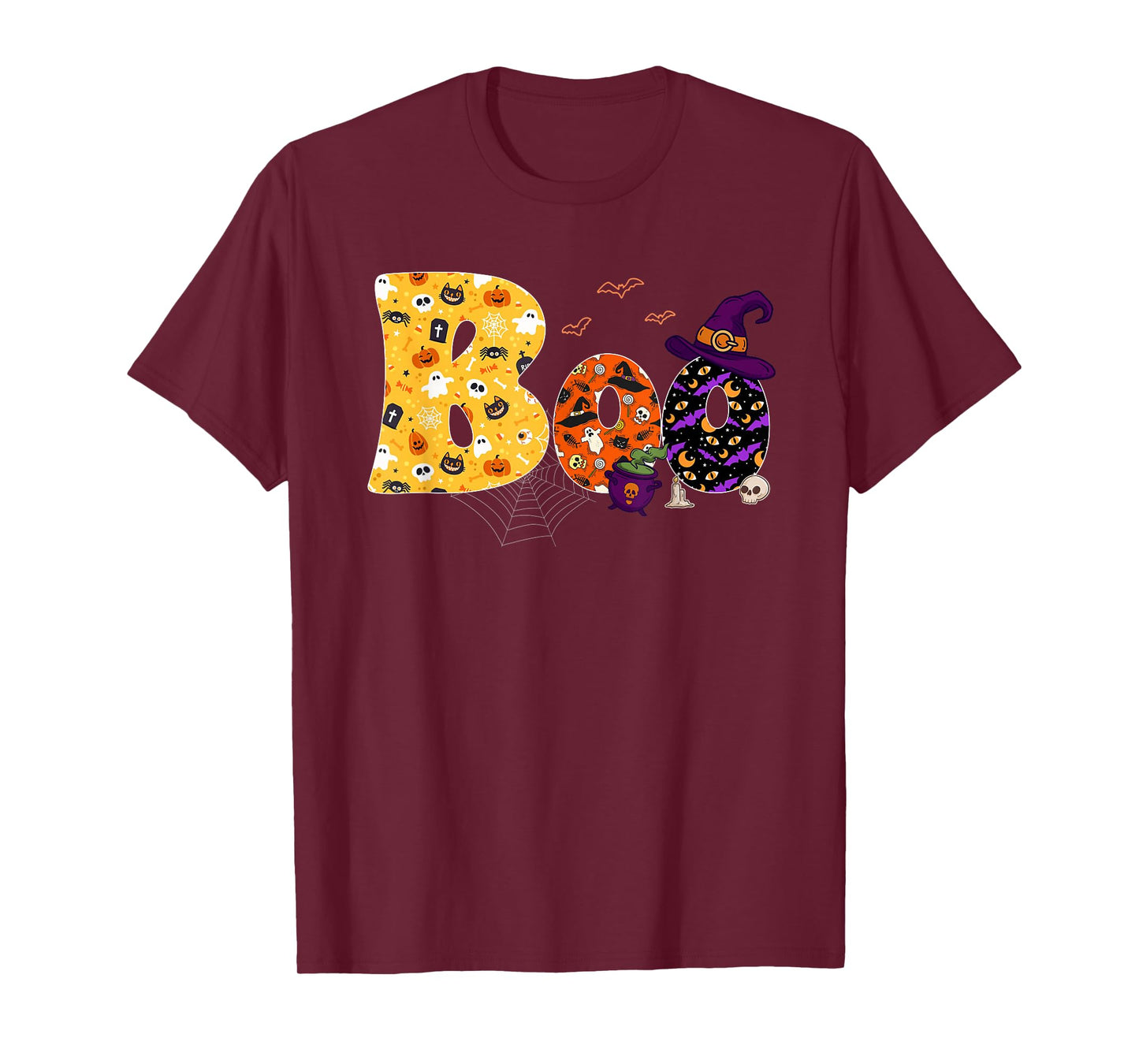 Boo with Spiders and Witch Hat Halloween Costume T-Shirt