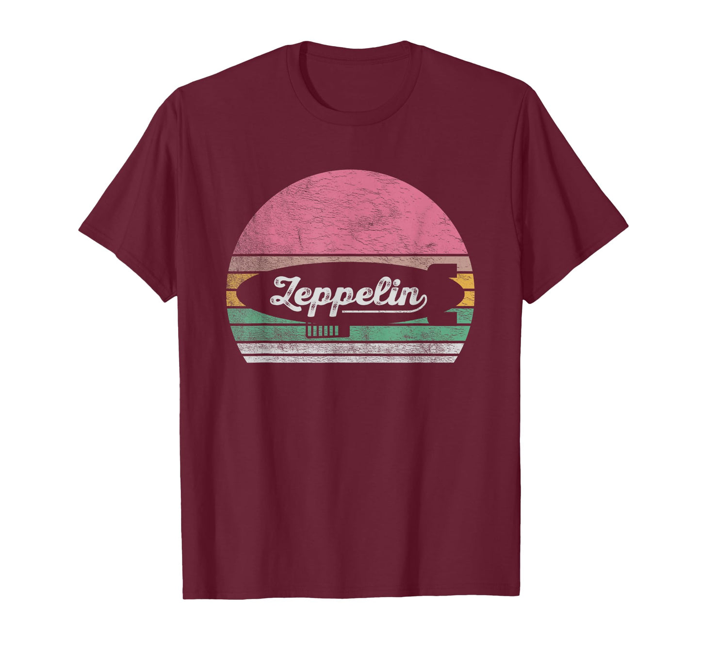Zeppelin Retro Colorful Graphic Design T-Shirt