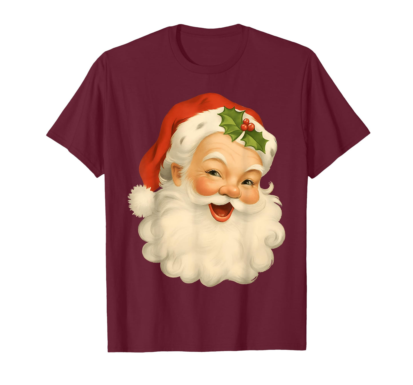 Vintage Santa Claus Merry Christmas Men Women Boys Girls T-Shirt