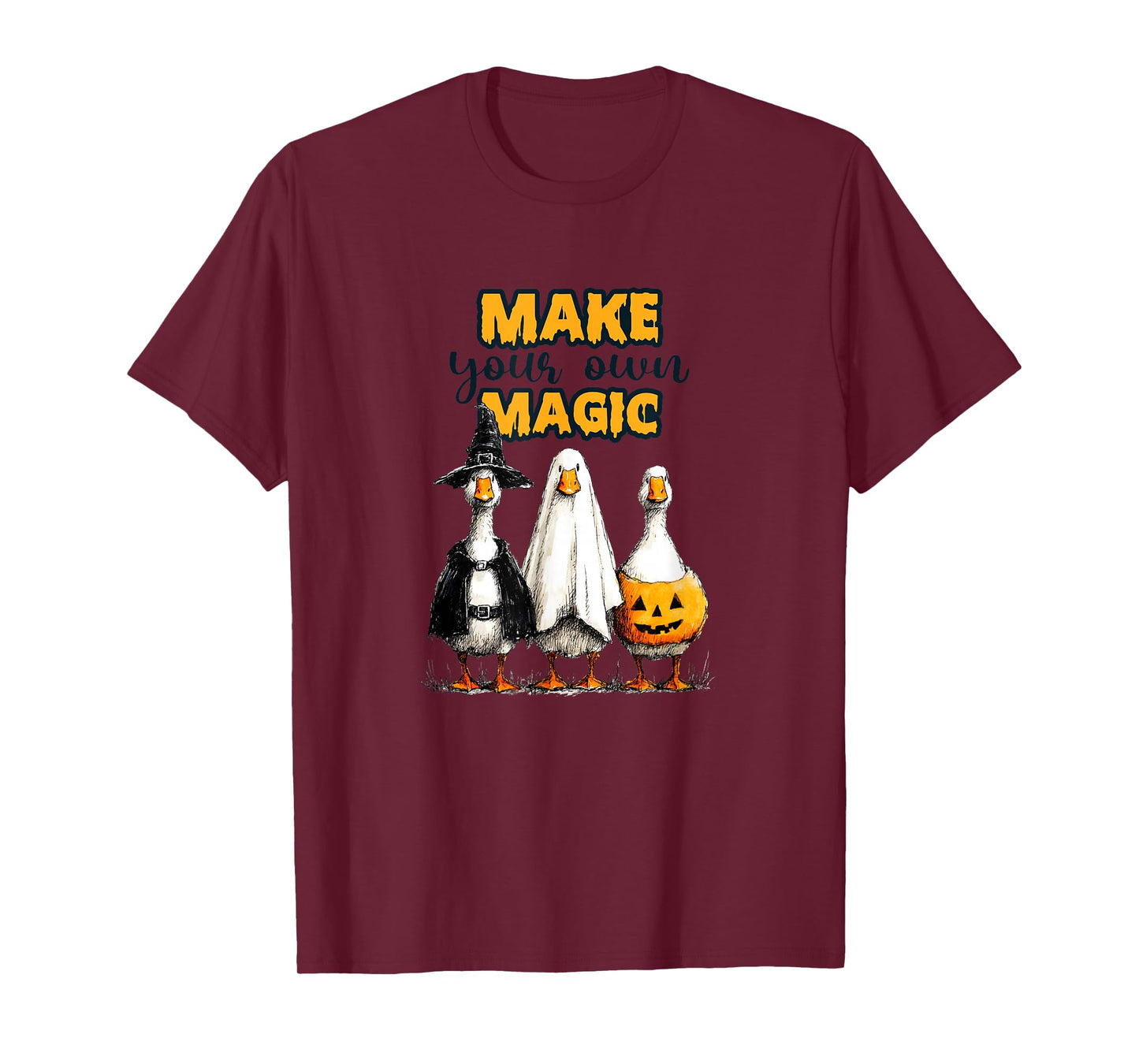 Funny Halloween Goose, Witch Ghost Cute Pet Costume T-Shirt