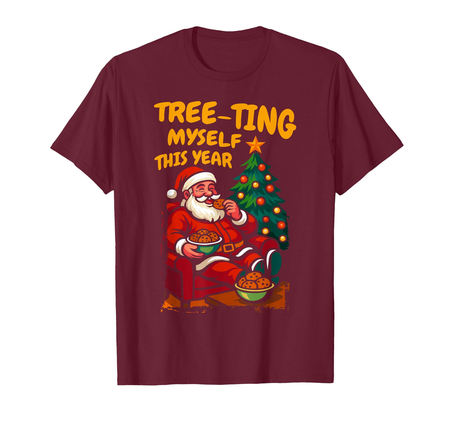 Tree-ting Myself This Year Christmas Santa Xmas Family T-Shirt