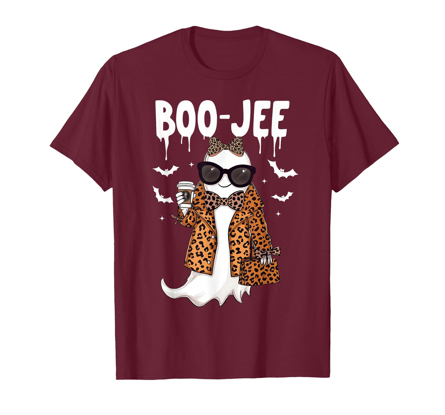 Boo JEE Boujee Pink Ghost Halloween October Vibes T-Shirt
