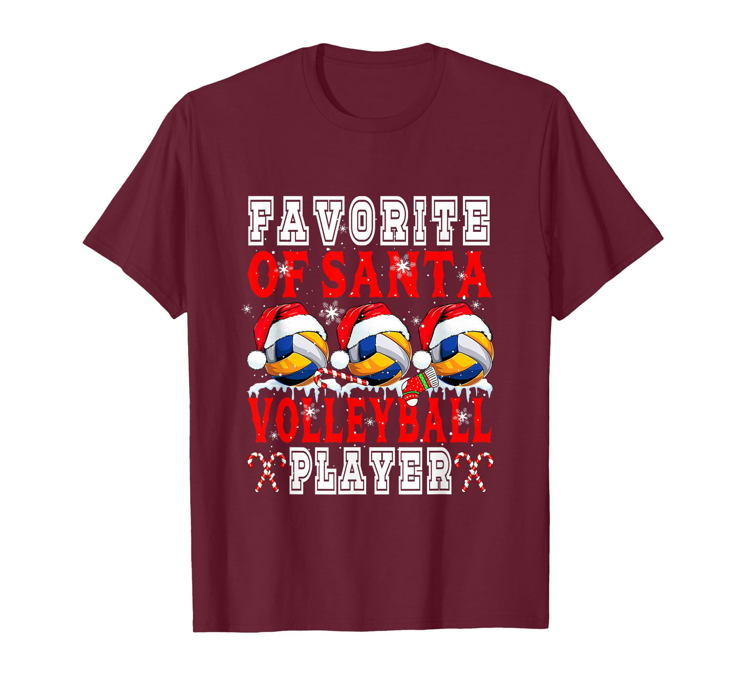 Favorite of Xmas Santa Funny Volleyball Player Matching Team T-Shirt