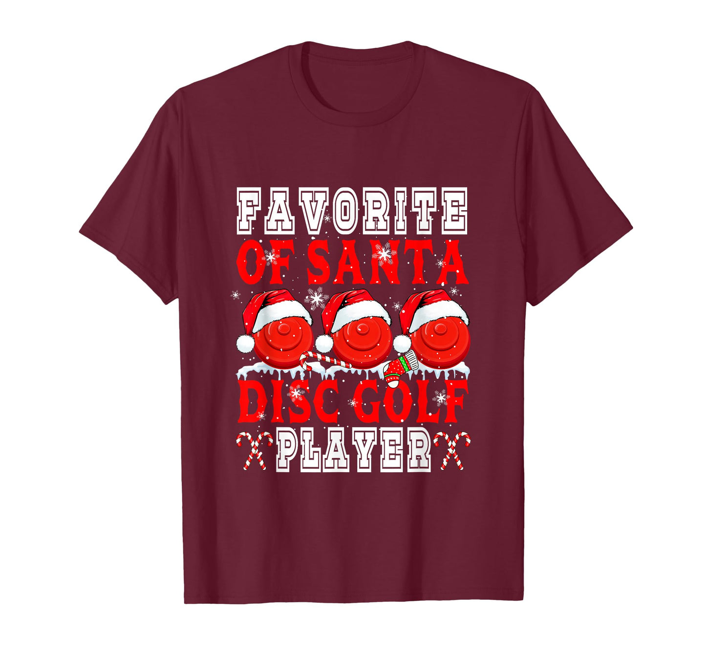 Favorite of Xmas Santa Funny Disc Golf Player Matching Team T-Shirt