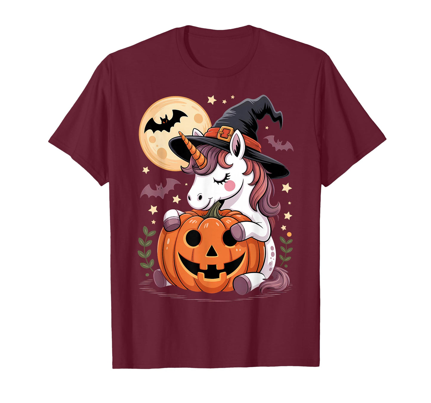 Halloween Unicorn Witch Hat Pumpkin Spooky T-Shirt