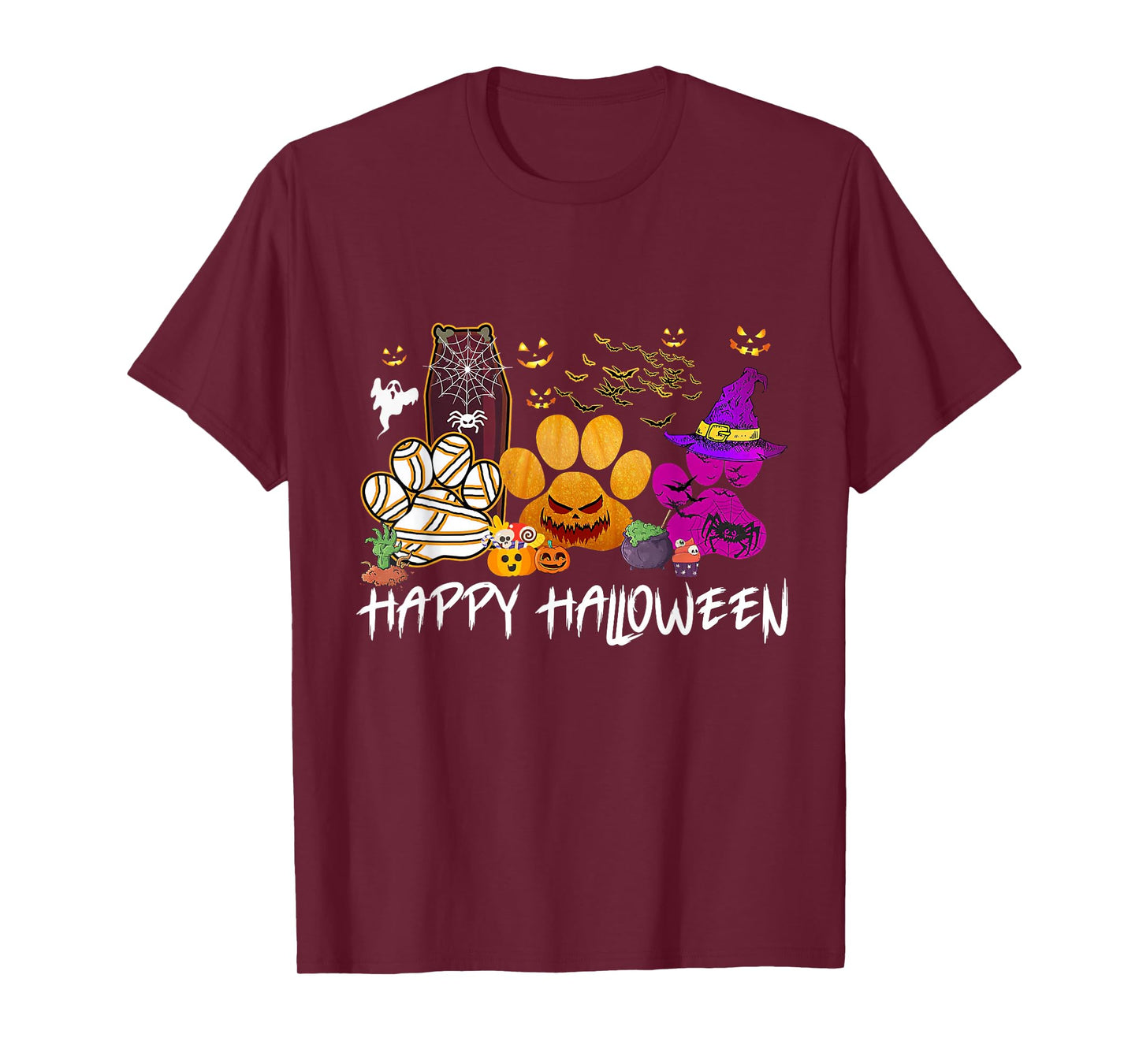 Happy Halloween Dogshoes with Witch Hats Dog Lovers T-Shirt
