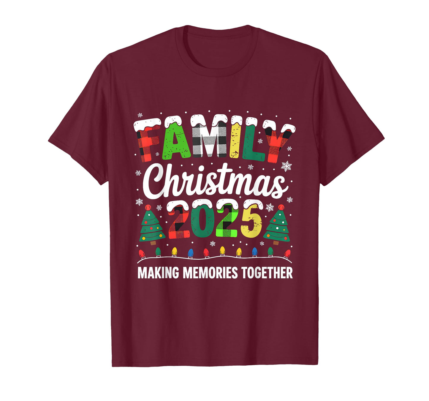 Family Christmas 2025 Matching Squad Santa Red Plaid Xmas T-Shirt