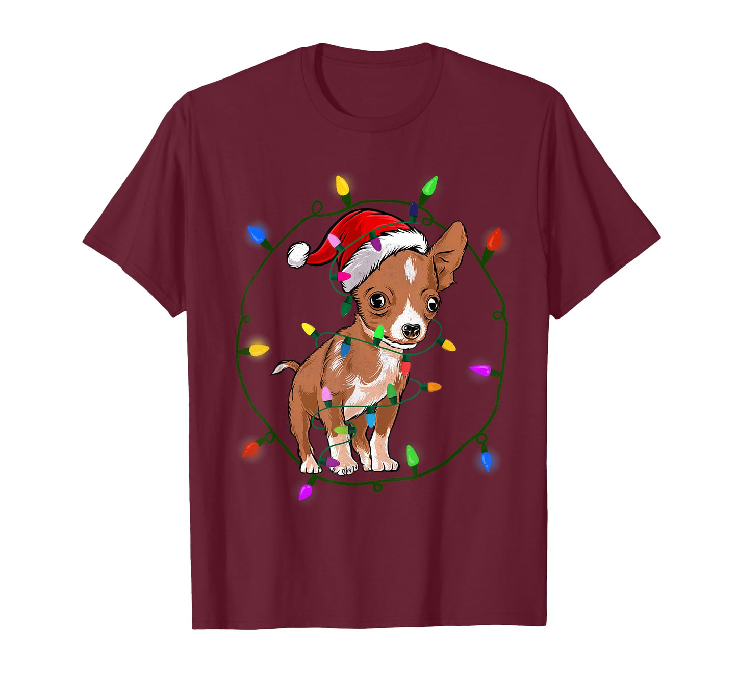 Chihuahua Christmas Lights Xmas for Chihuahua Dogs Lover T-Shirt
