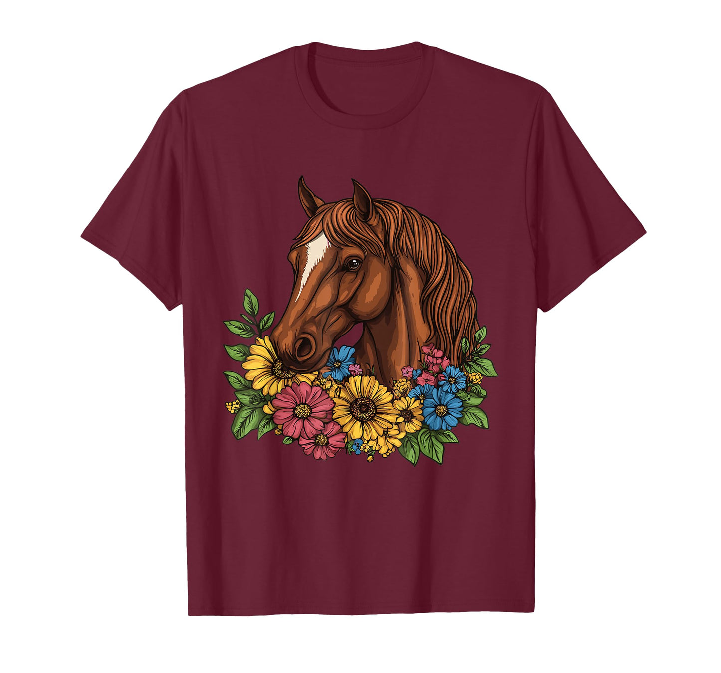Horse with flowers, Horse and Riding T-Shirt