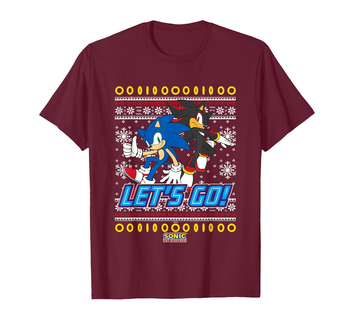 Sonic The Hedgehog Christmas Shadow & Sonic Ugly Sweater T-Shirt