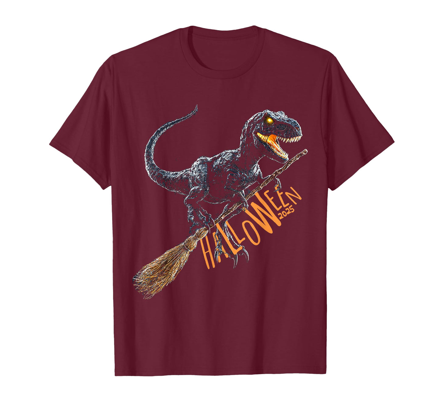 Halloween 2025 Dinosaur Witch Costume Fun T-Shirt