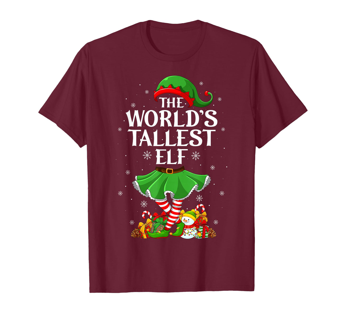 World's Tallest Elf Christmas Family Elf Squad Girls Women T-Shirt