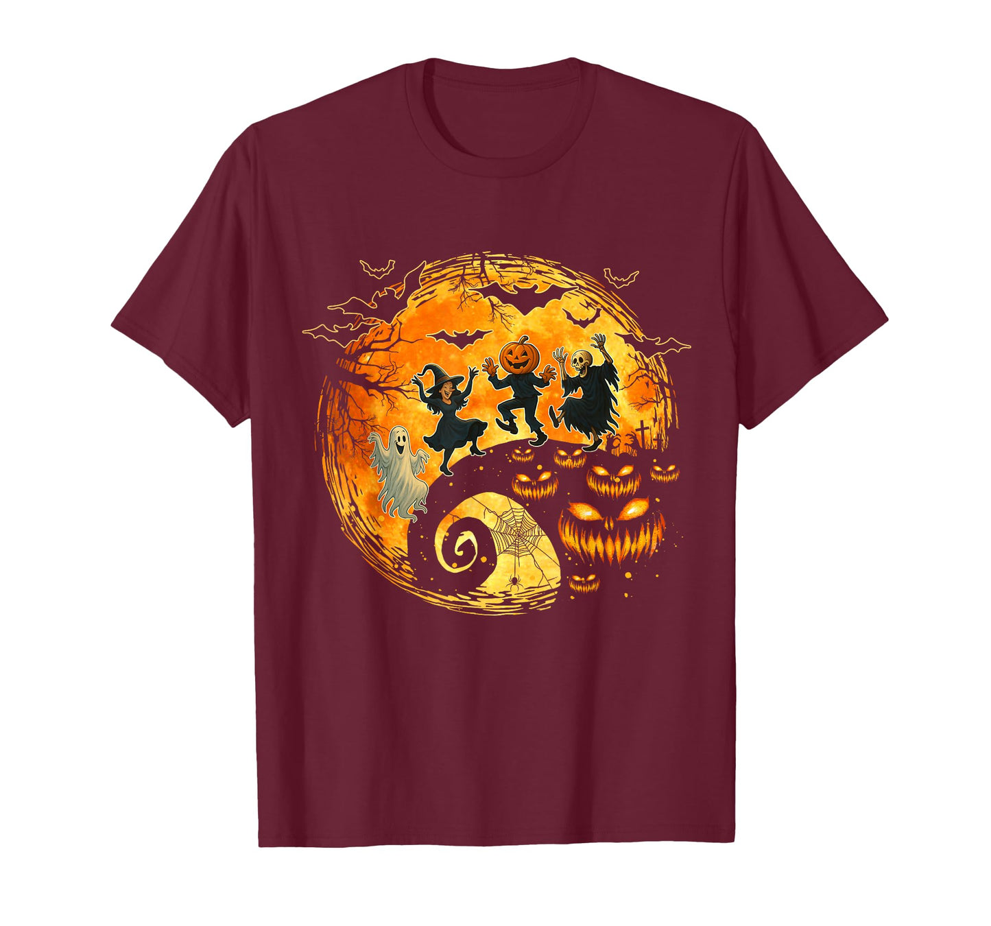 Witch Skeleton Ghost Pumpkin Dance Halloween Costume T-Shirt