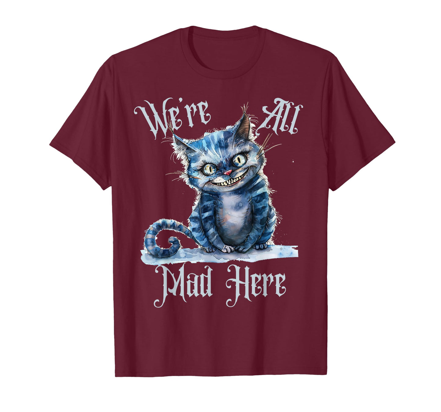 We're all Mad Here Cheshire Cat Alice Wonderland Book Kids T-Shirt