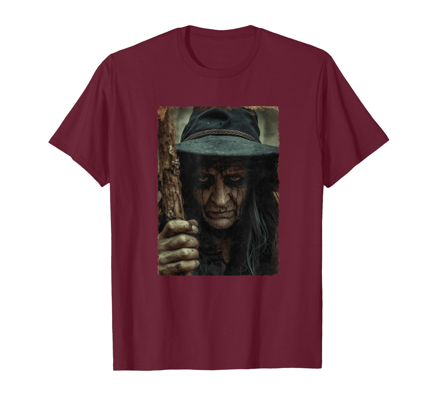 Scary Appalachian Witch Portrait Halloween Men Women T-Shirt