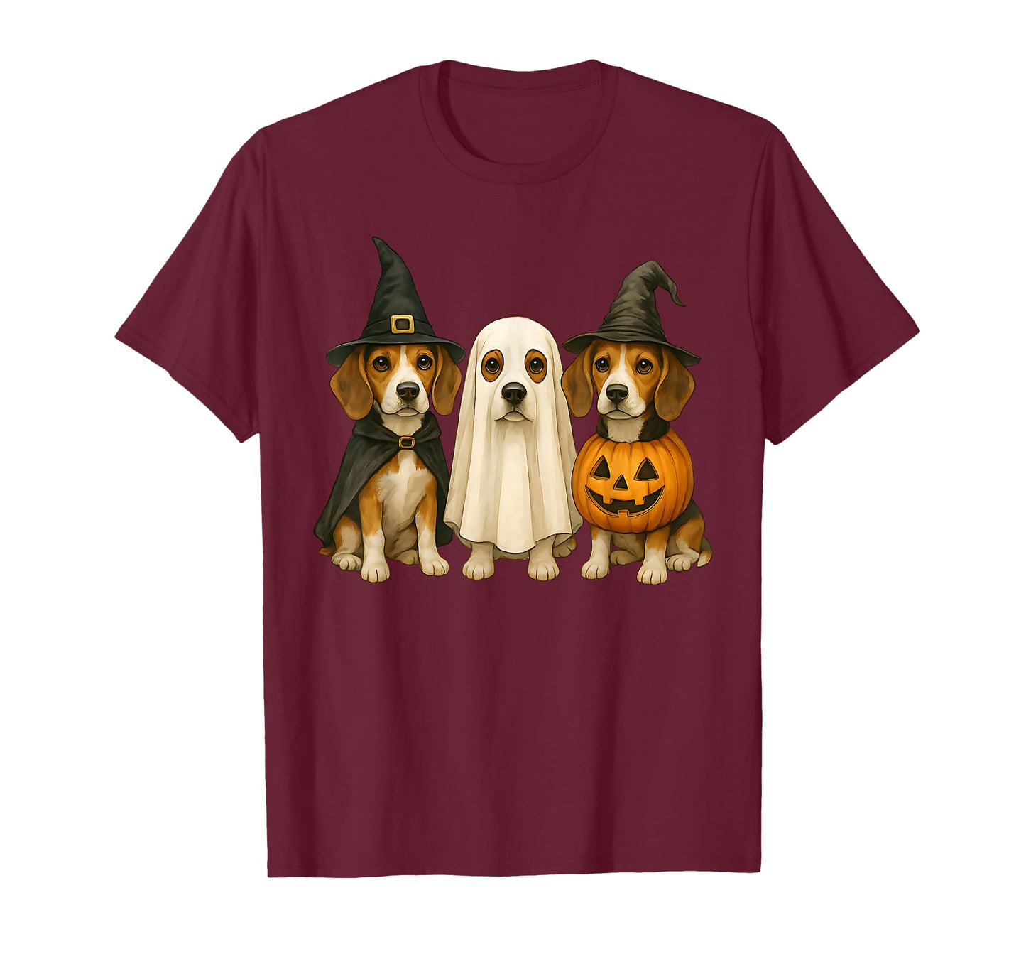Beagle Halloween Dog Witch Ghost Pumpkin T-Shirt