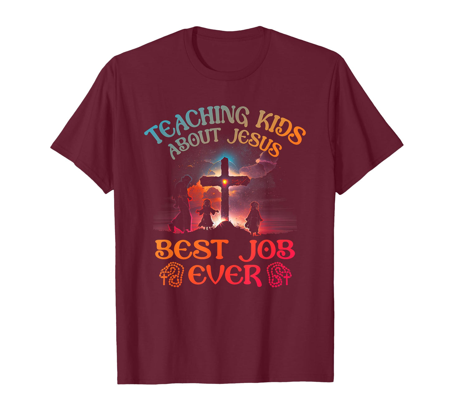 Retro Teaching Kids About Jesus is the Best Job Ever Teacher T-Shirt