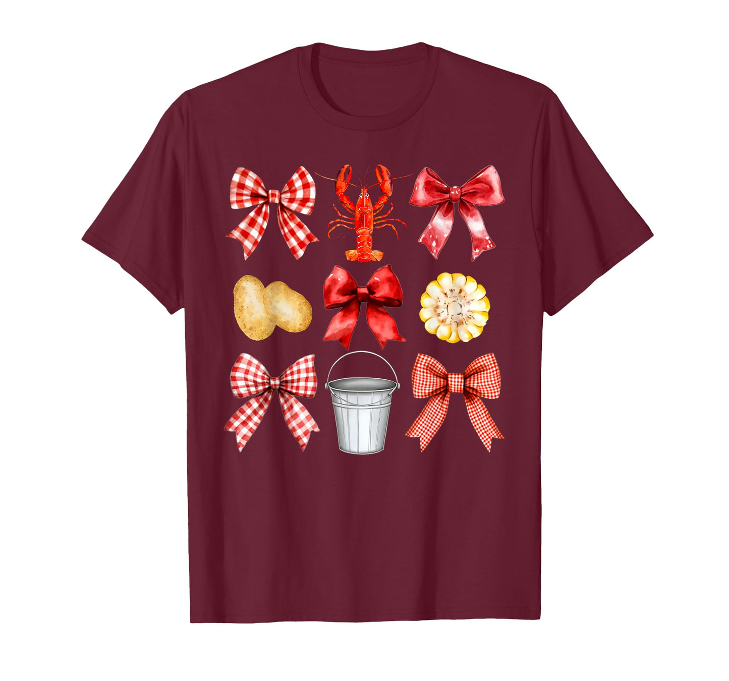 Funny Bow Cute Coquette Crawfish Boil Y2K Girl Aesthetic T-Shirt