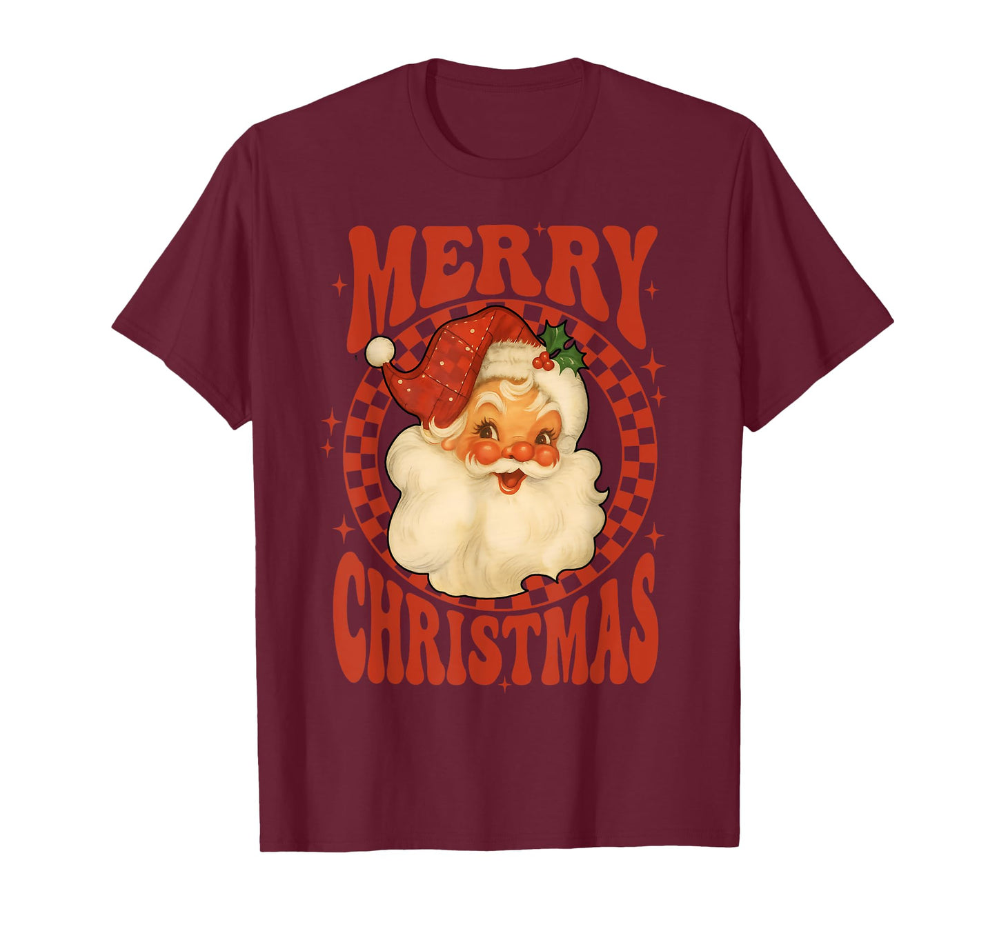 Retro Vintage Santa Claus Merry Christmas Holiday T-Shirt