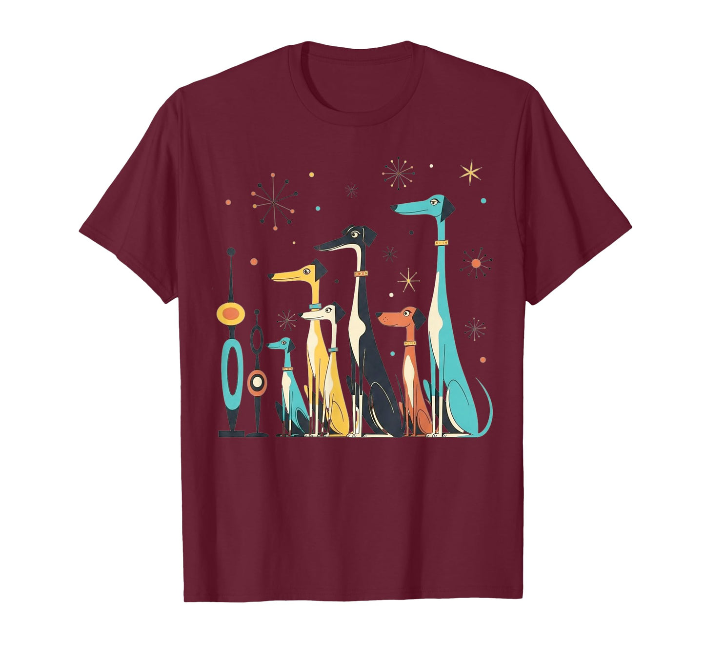 Retro Mid-Century Modern Dogs 50s 60s Style T-Shirt