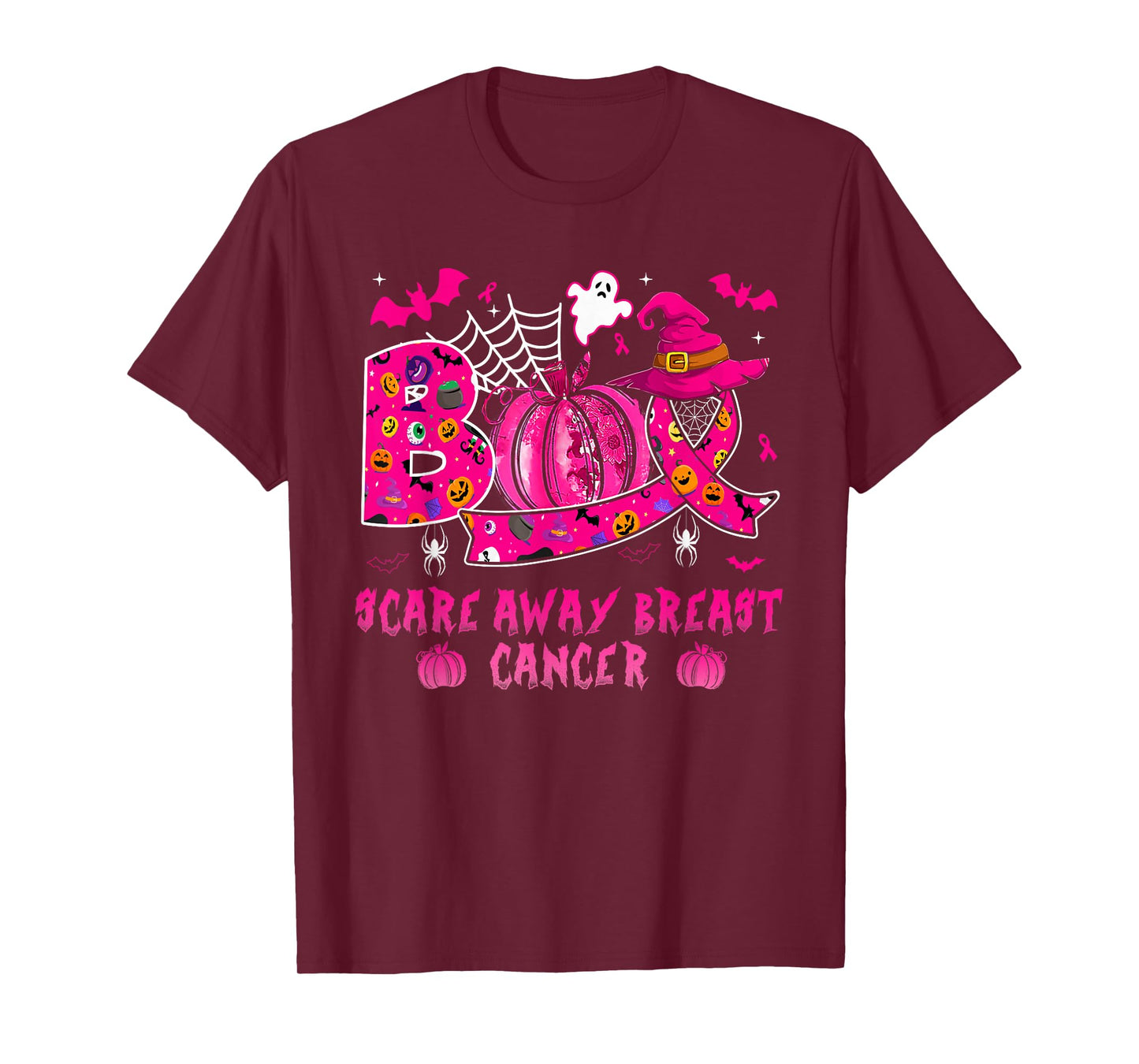 Boo Scare Away Breast Cancer Pink Ribbon T-Shirt