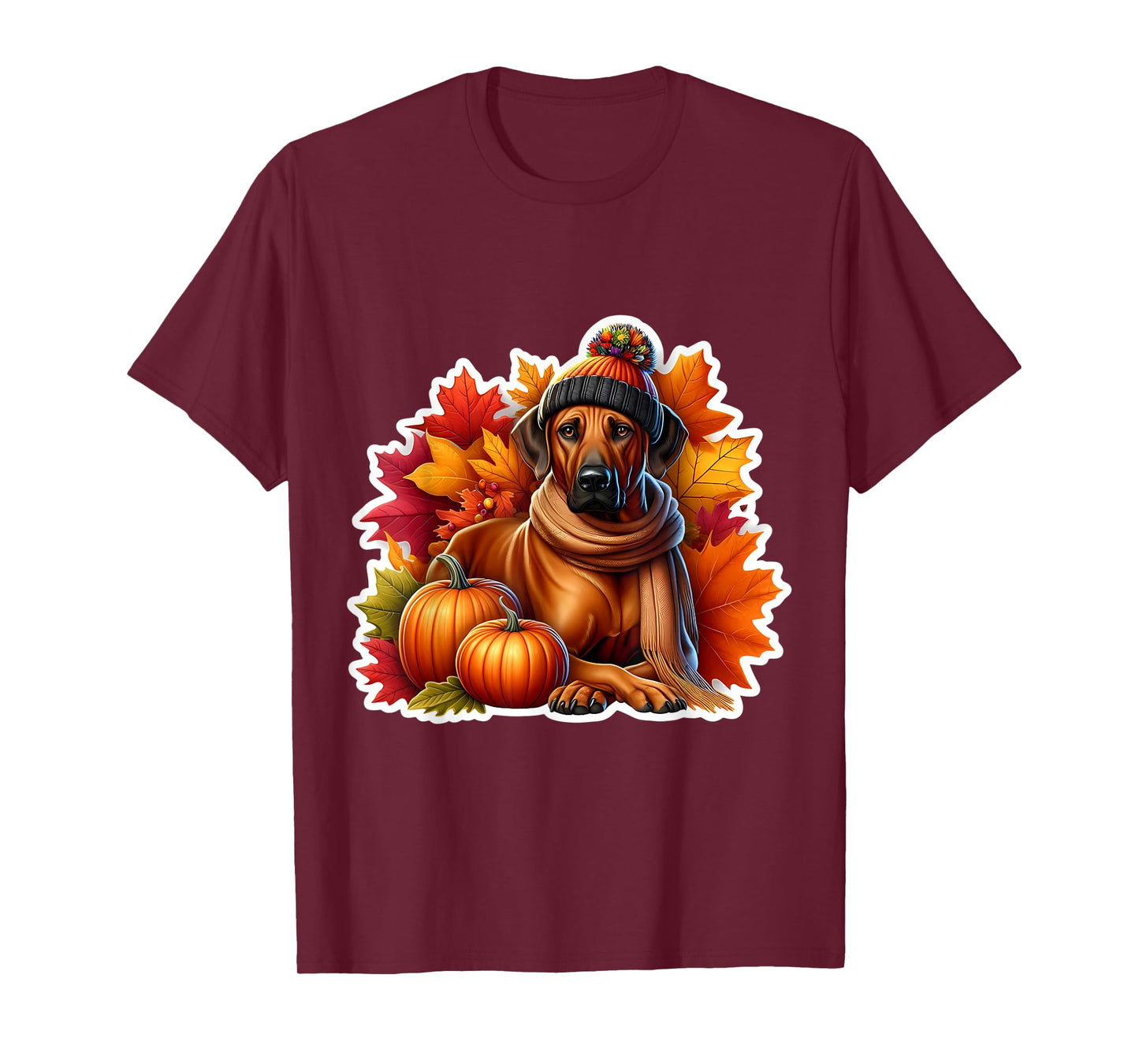 Autumn Fall Rhodesian Ridgeback Dog Owner Lover Vintage Mom T-Shirt