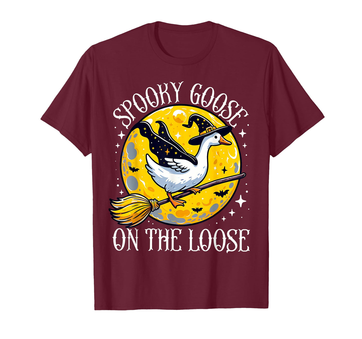 Spooky Goose On The Loose Funny Goose Witch Animal Halloween T-Shirt