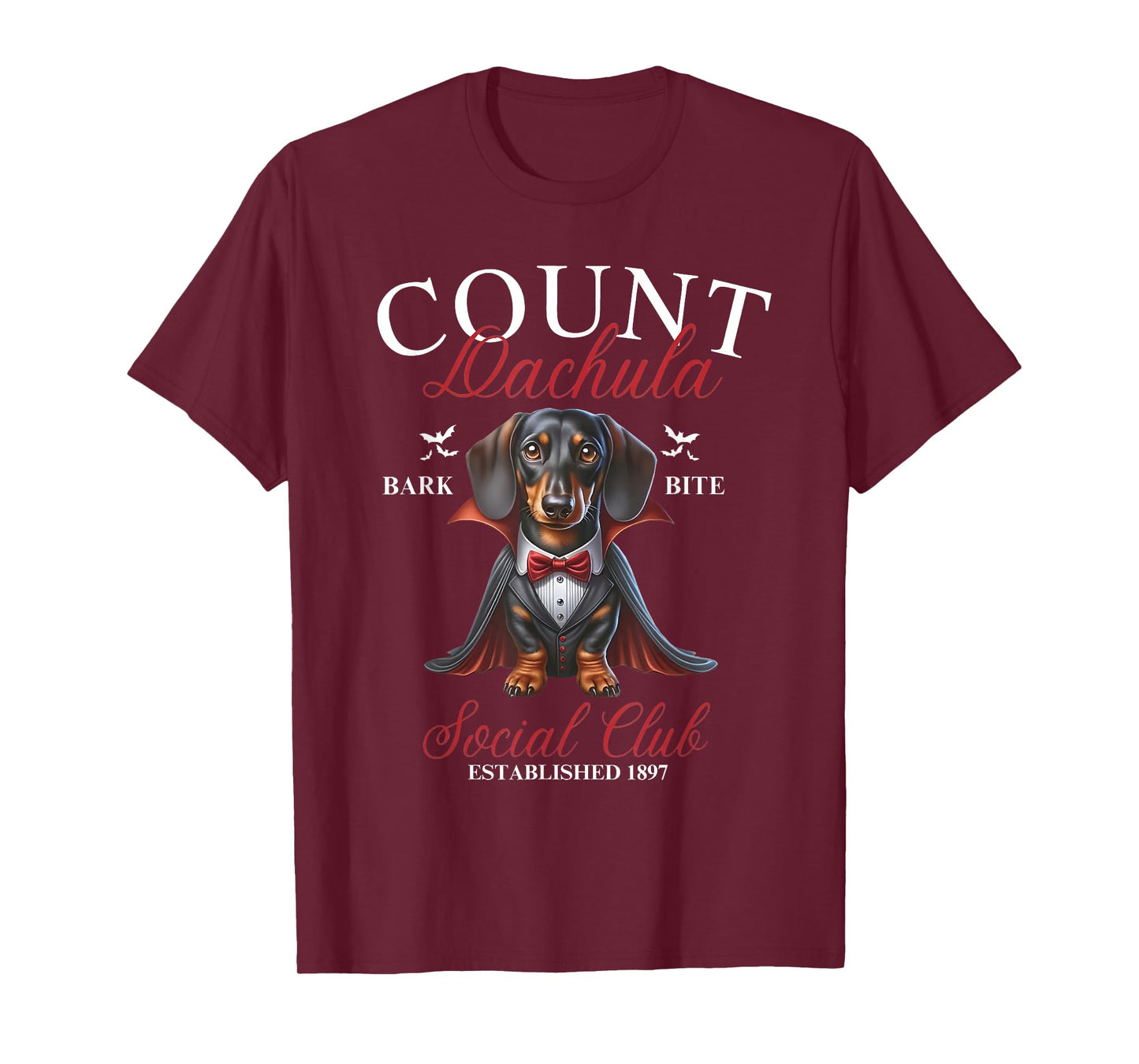 Dachshund Halloween Social Club Halloweenie Weiner Men Women T-Shirt