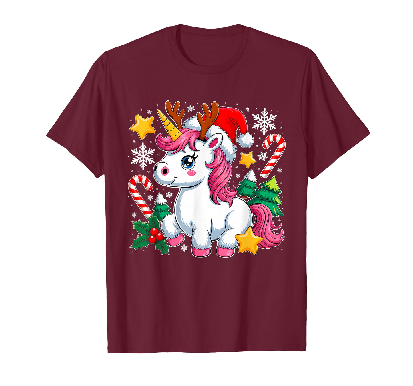 Christmas Unicorn Cute Magical Xmas Toddler Girls Kids Women T-Shirt