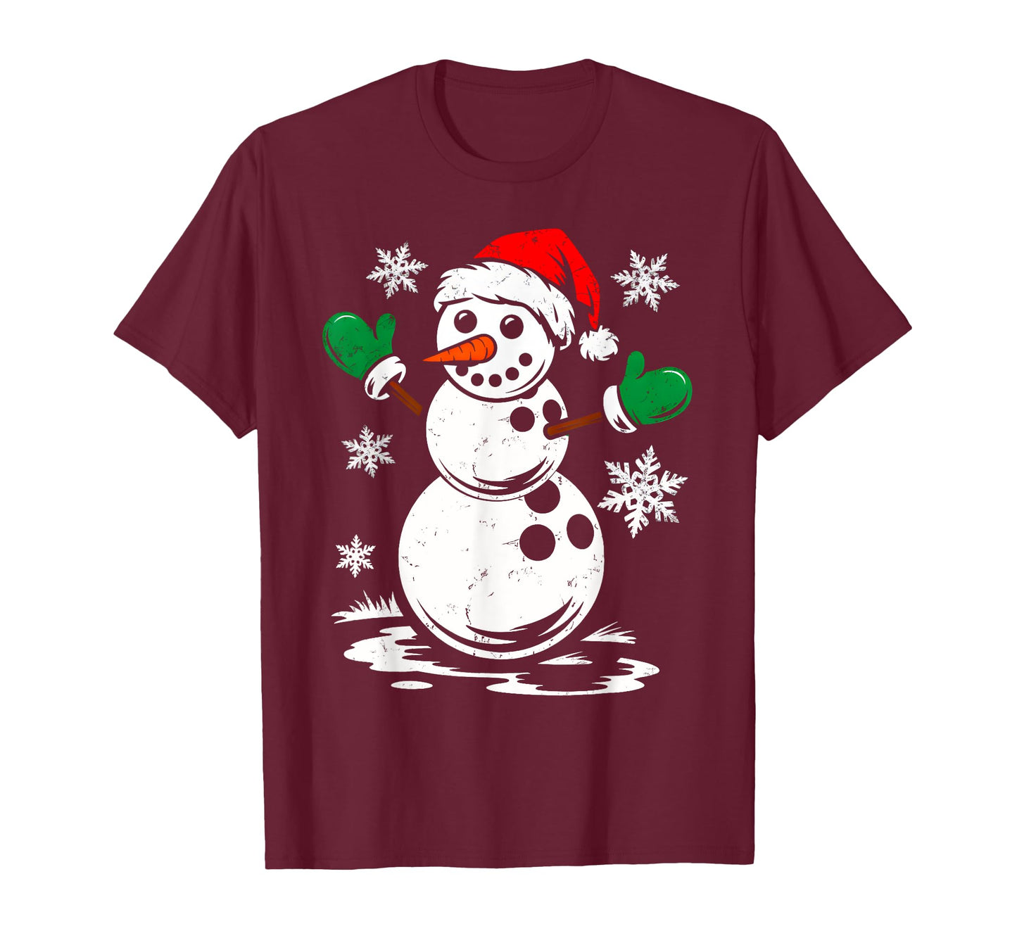 Bowling Santa Hat Snowman Xmas Funny Bowling Lover Christmas T-Shirt