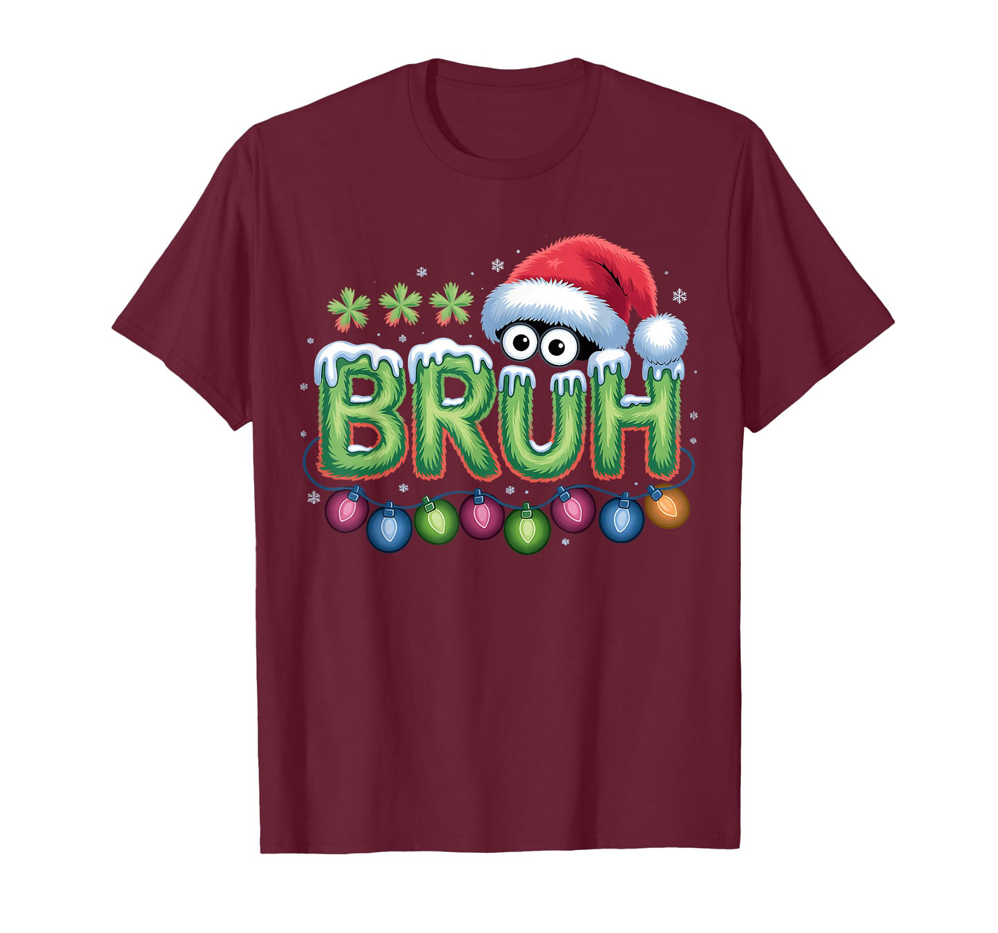Bruh Christmas Funny Meme Santa Hat Boys Kids Youth Men T-Shirt