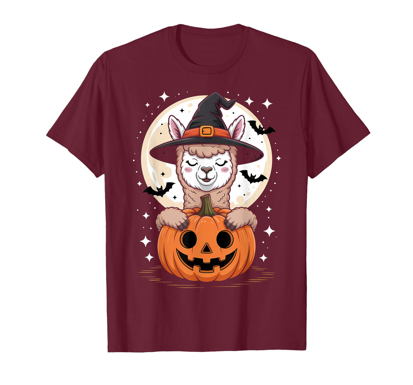 Halloween Alpaca Witch Hat Pumpkin Spooky T-Shirt