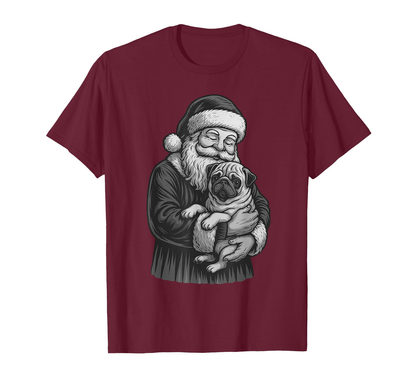Pug Santa Claus Christmas Dog Lover T-Shirt