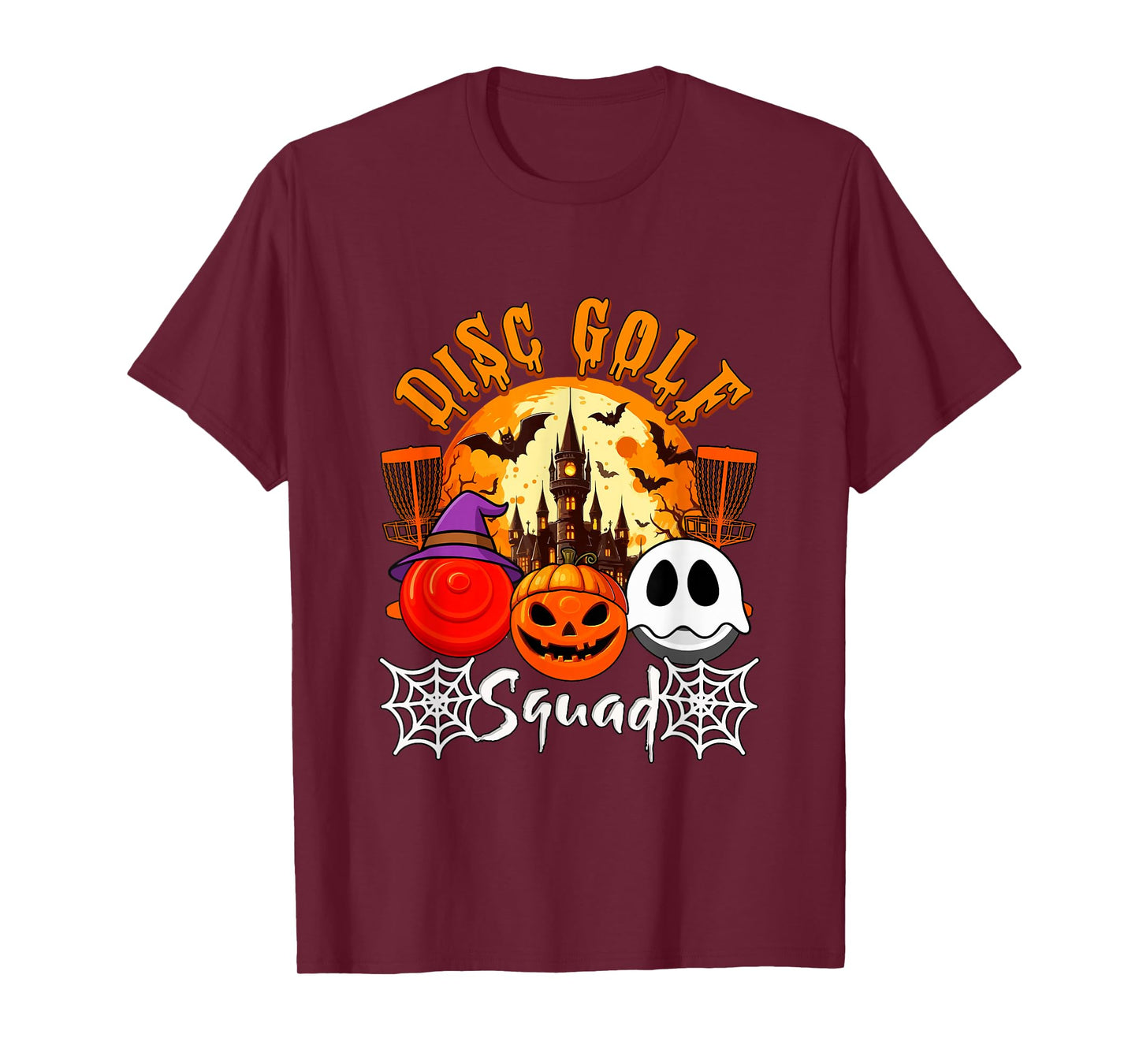 Disc Golf Squad Halloween Three Horror Balls Costume Player T-Shirt