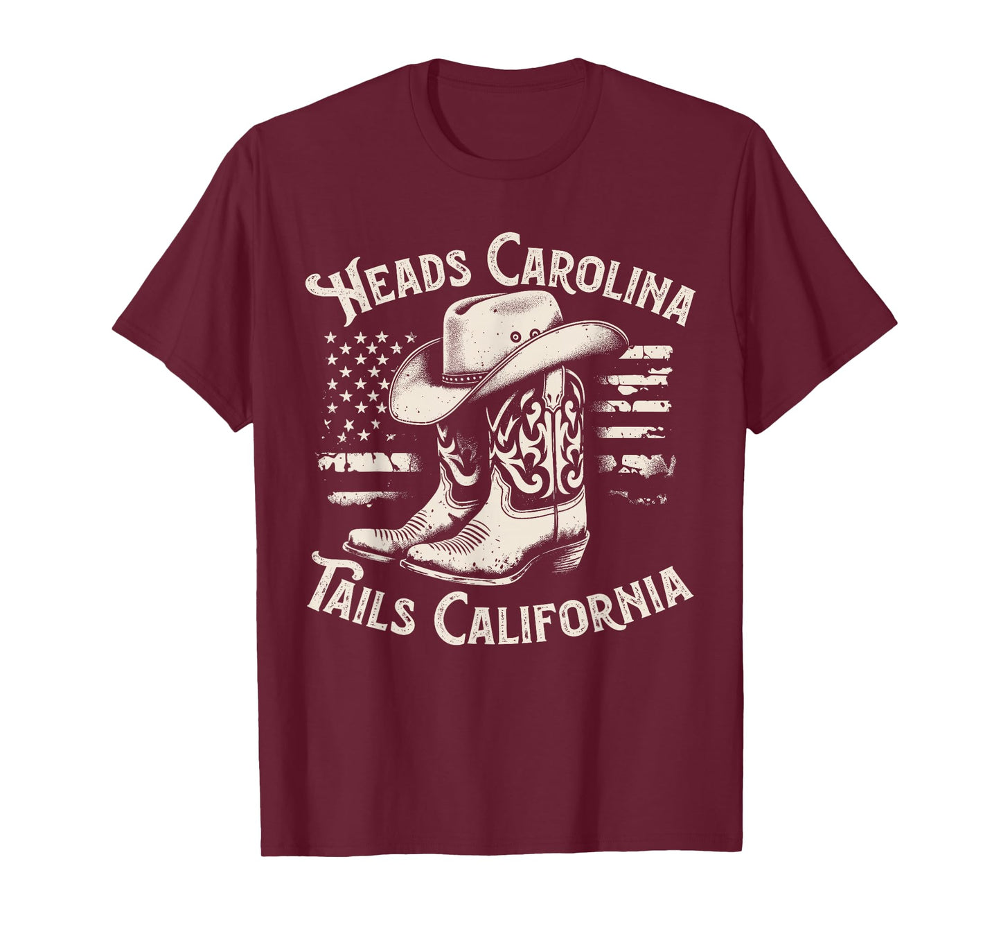 Heads Carolina Tail California Retro Vintage Country T-Shirt