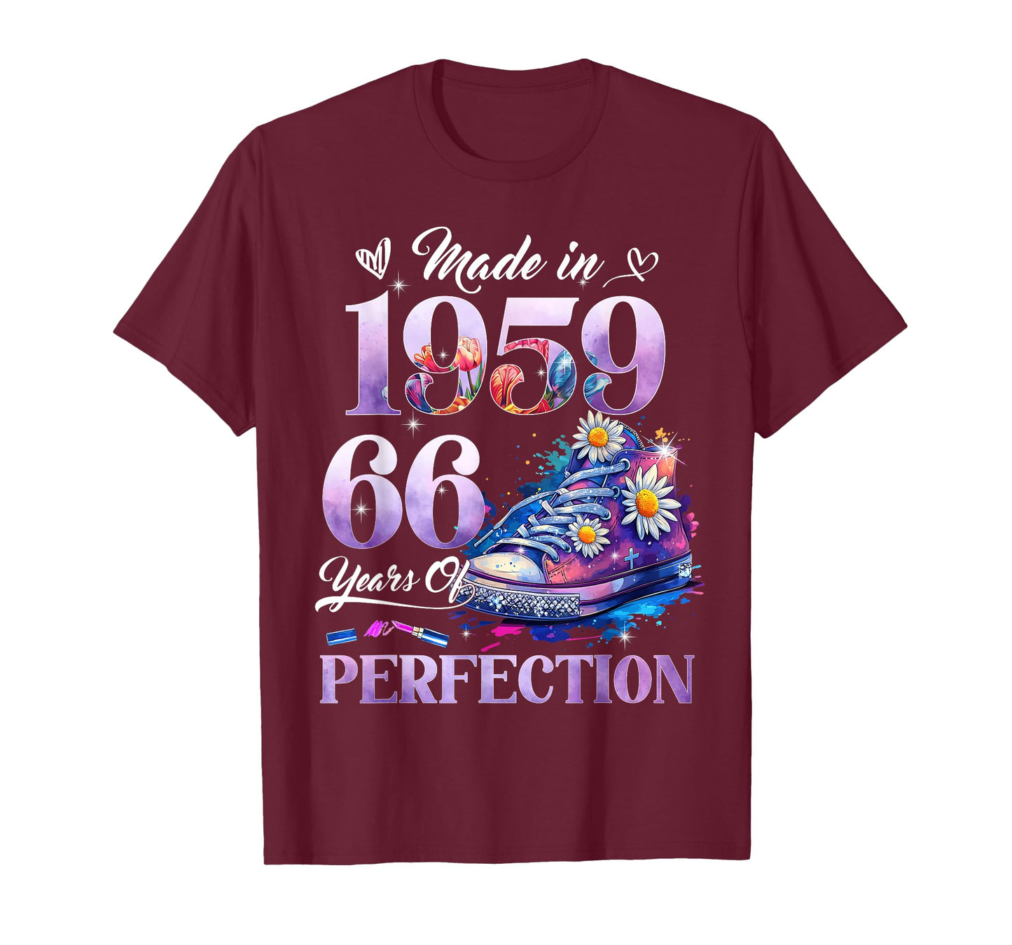 Women's 66th Birthday Floral Made in 1959 Gifts 66 Years Old T-Shirt