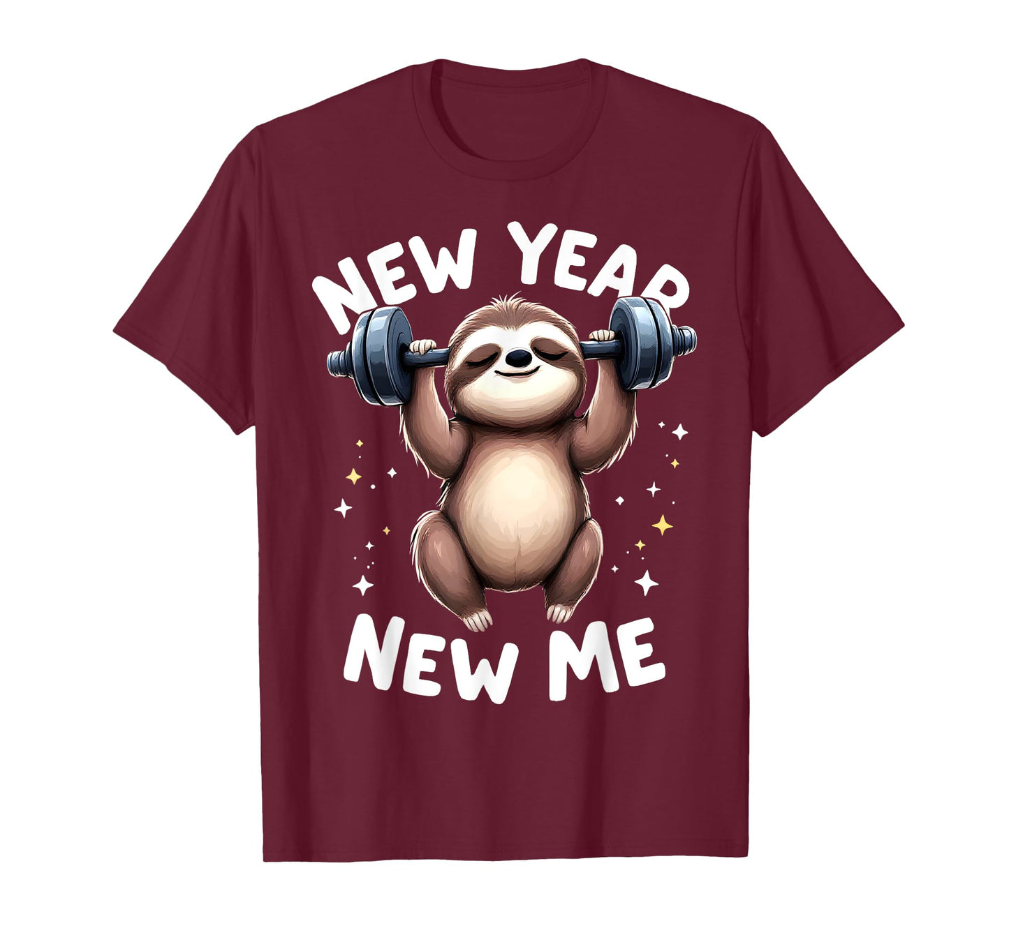 New Year New Me Funny Fitness Workout Gym Sloth Weight Loss T-Shirt