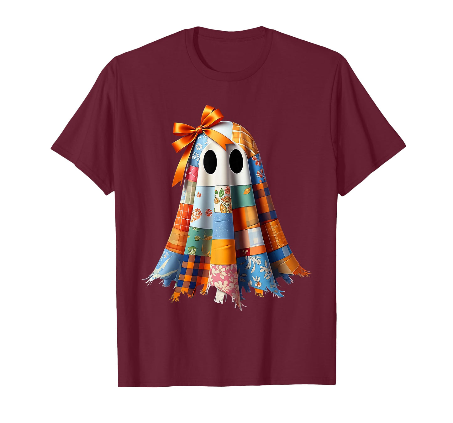 Patchwork Quilter Fall Ghost Bow Quilt Block Autumn Quilting T-Shirt