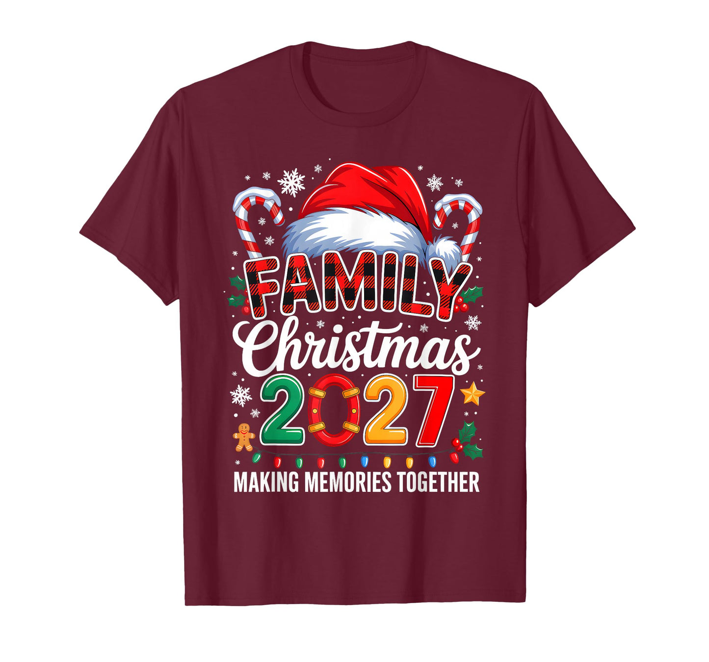 Family Christmas 2027 Matching Squad Santa Elf Funny Xmas T-Shirt