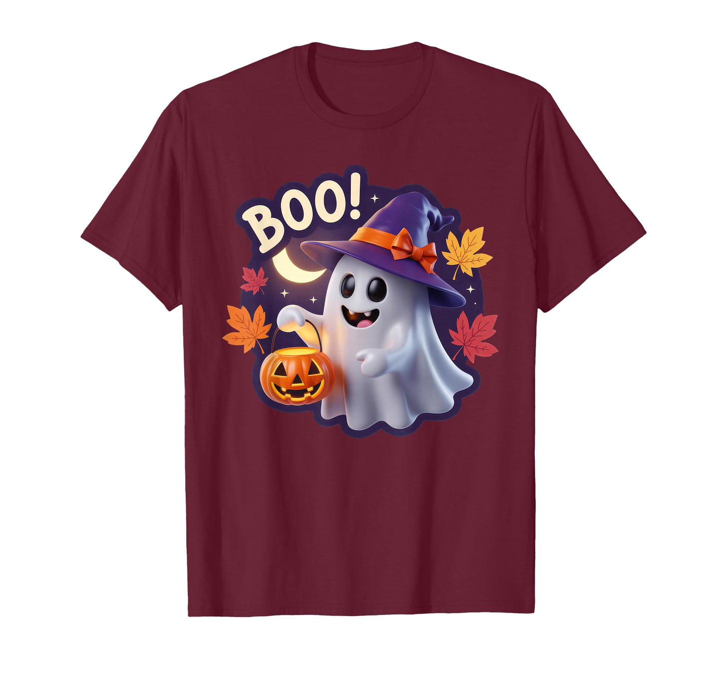 Cute Halloween Boo Ghost Pumpkin Witch Hat Family Matching T-Shirt