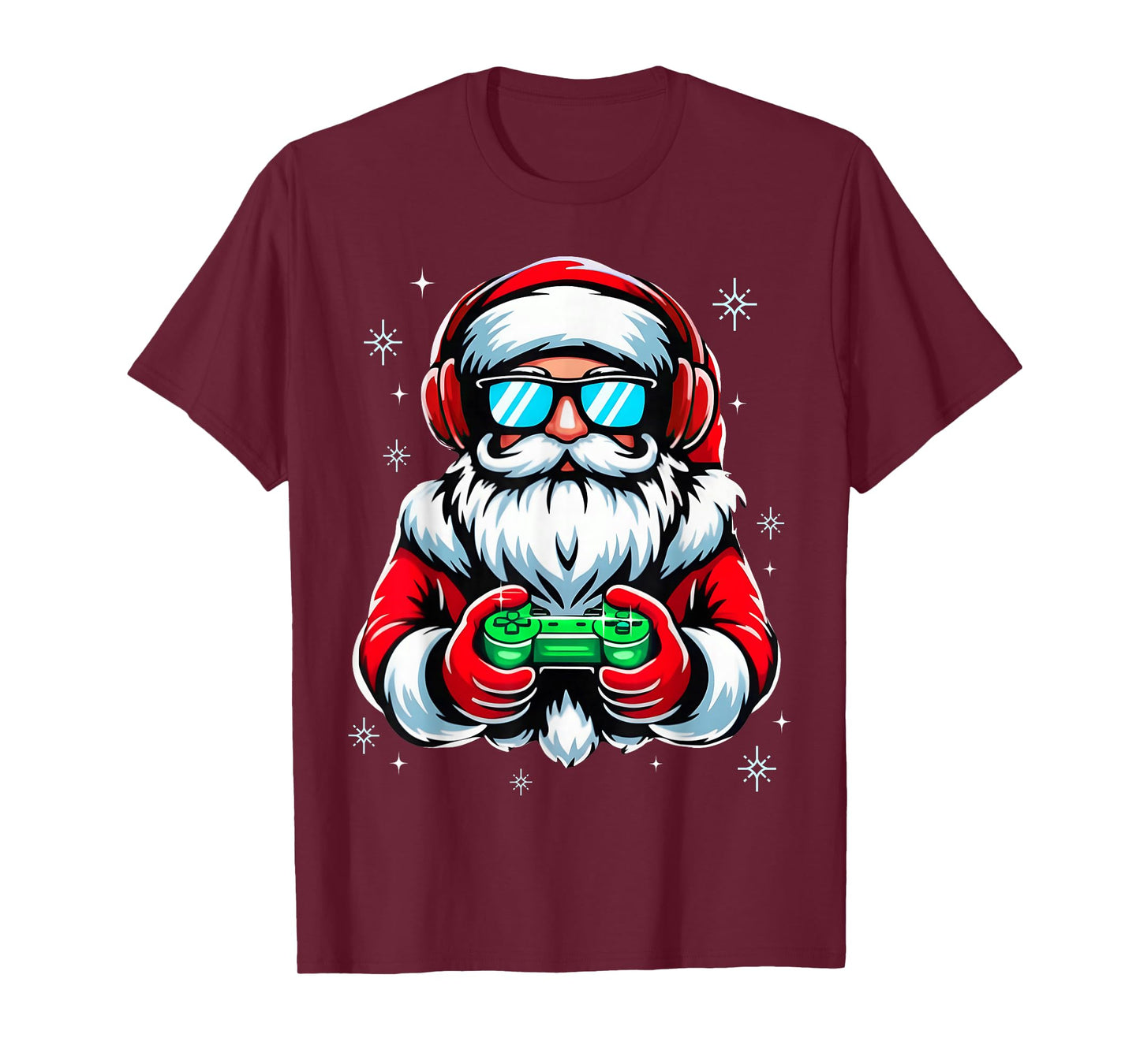 Merry Christmas Gamer Boys Mens Video Game Santa Claus T-Shirt