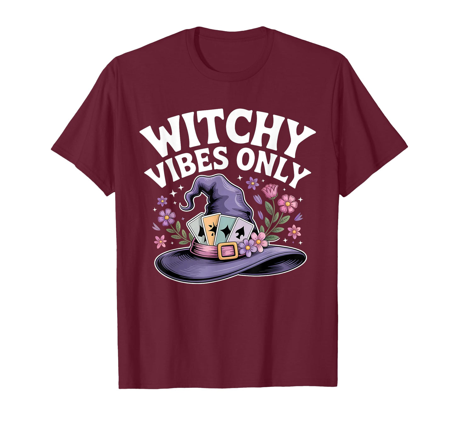Witchy Vibes Only Floral Tarot T-Shirt