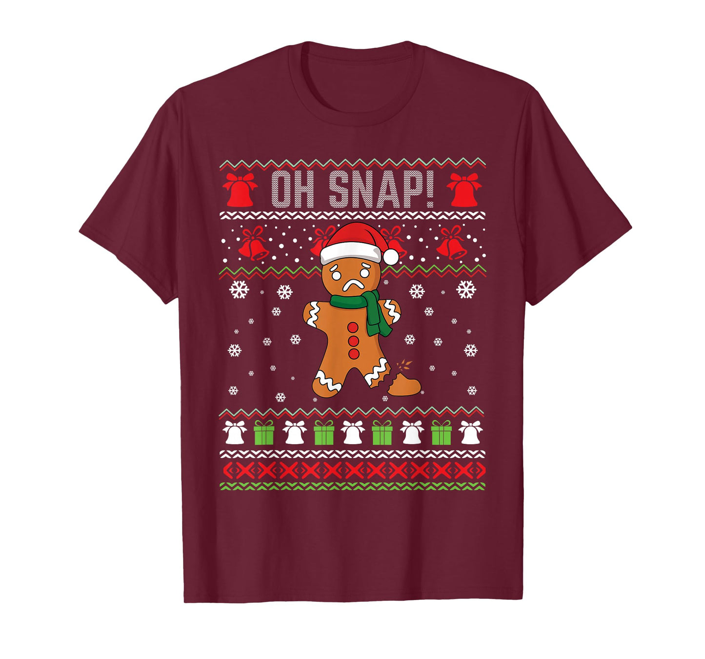 Oh Snap Gingerbread Cookie Funny Christmas Ugly Christmas T-Shirt