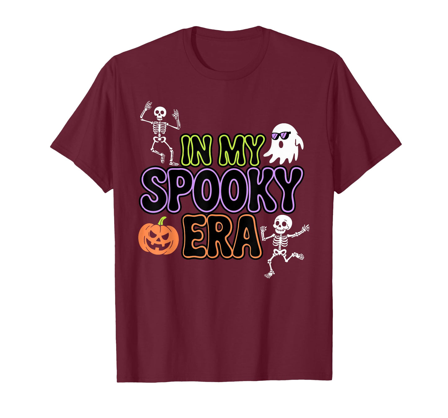 in My Spooky Era Funny Halloween Ghost Skeleton Pumpkin T-Shirt
