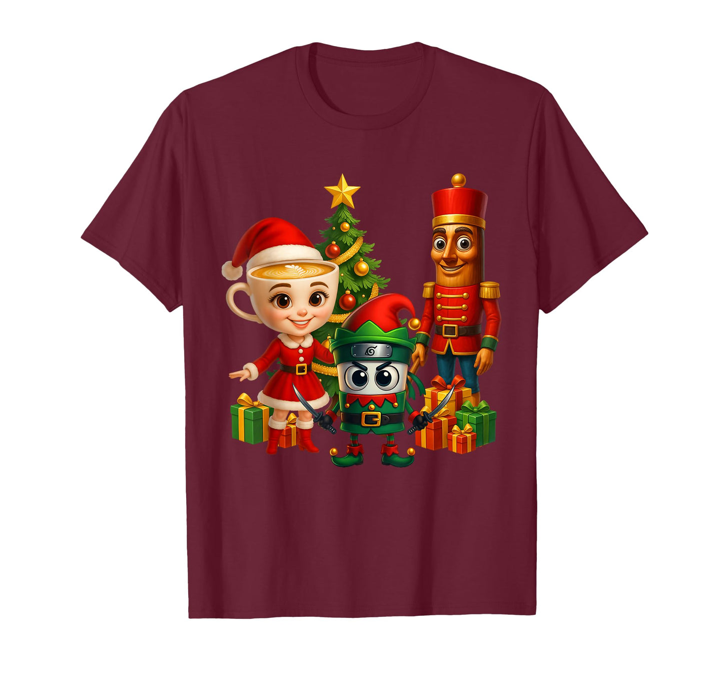 Christmas 2025 Brainrot Costume Santa Elf Nutcracker Kids T-Shirt
